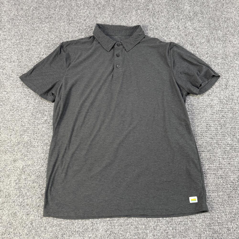 Vuori Polo Shirt Mens Medium Gray Performance Golf Stretch Casual Athleisure